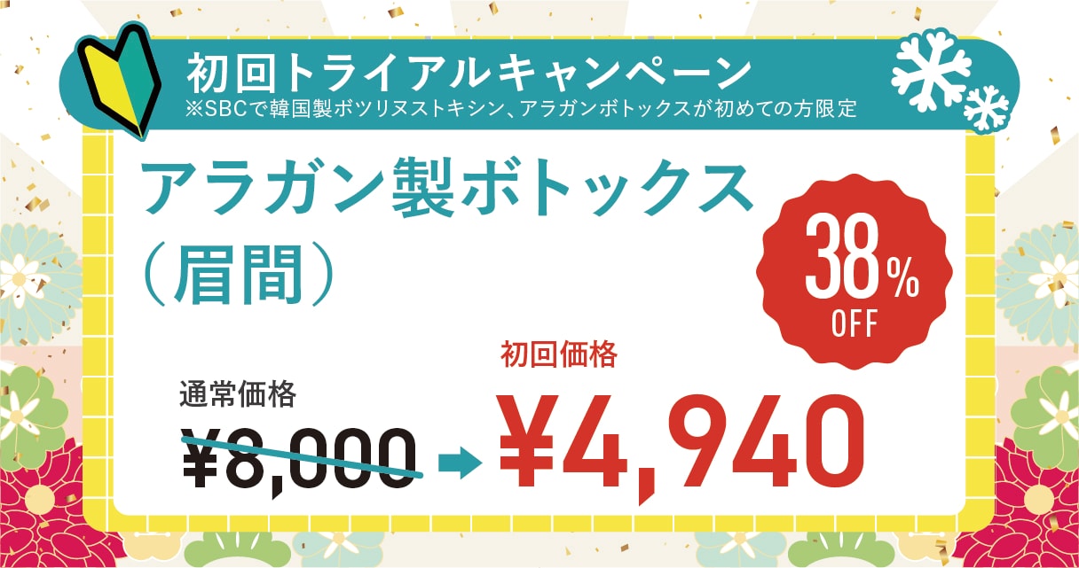 【初めての方限定】眉間ボトックス
