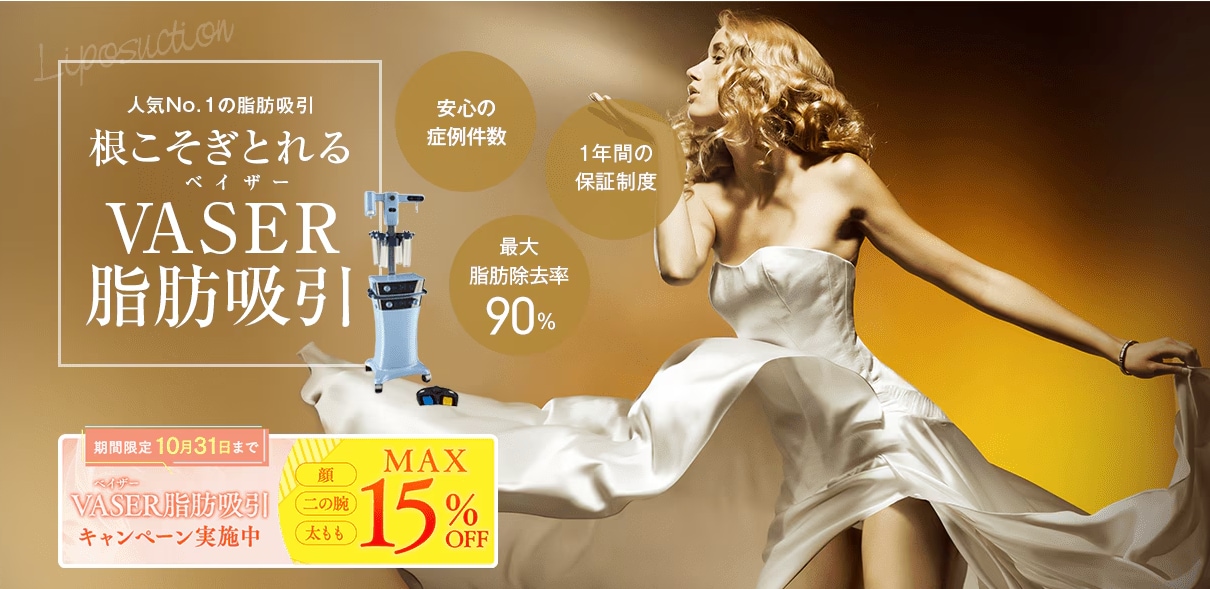 ベイザー脂肪吸引【脂肪除去率：約80〜90％】