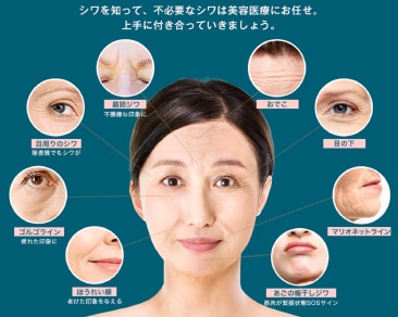 しわには、大きく分けて小ジワ、大ジワ(構造ジワ)、 表情ジワの3種類があります。