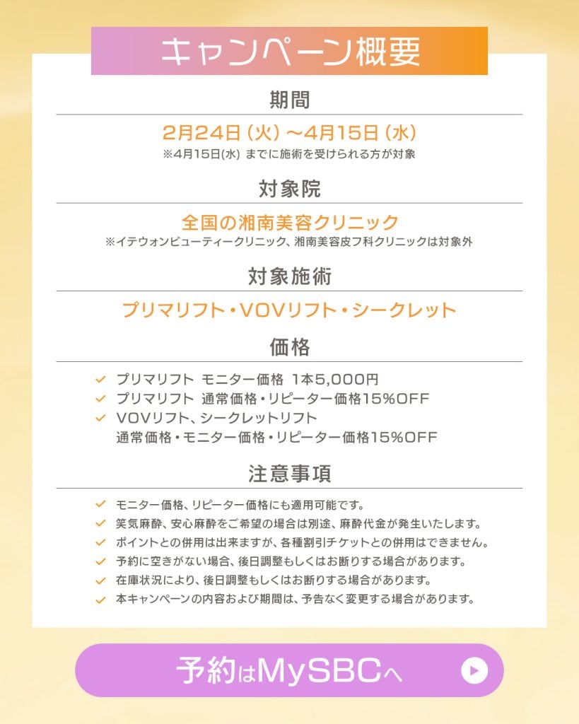 糸リフトキャンペーン概要