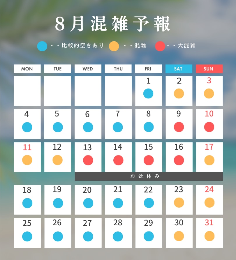 8月混雑予想🔥