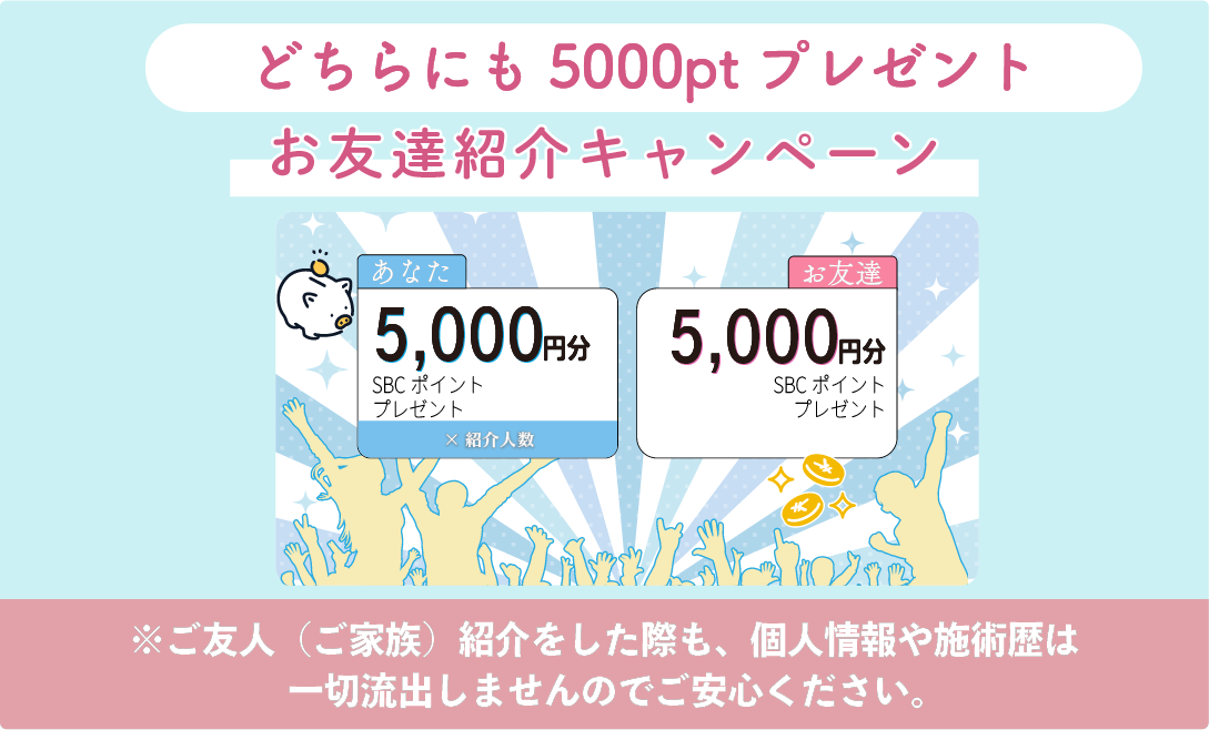 知ってお得!もらってうれしい!<br />
手術・施術・採血・検査代・化粧品・薬品ご利用範囲の広さはこんなに♡<br />
お得なお友達紹介キャンペーンをぜひご利用ください✨