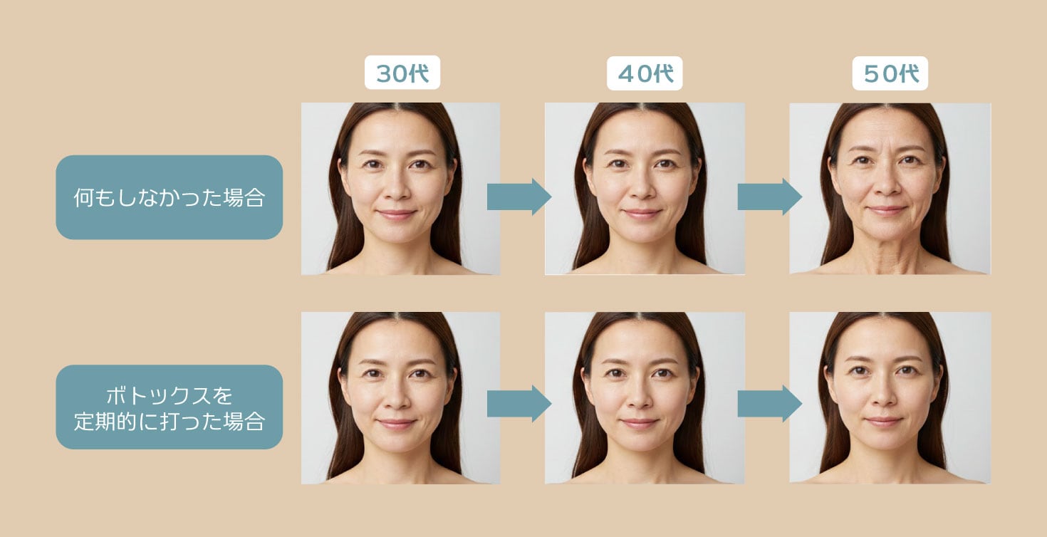 30代からボトックスで「予防」をする<br />
