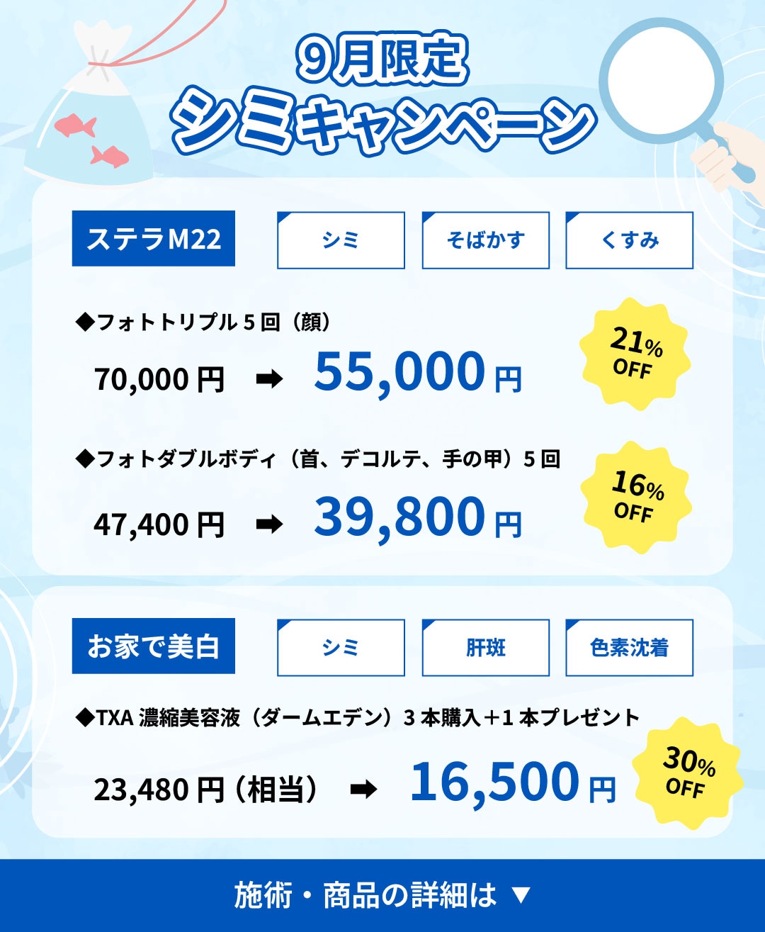 シミ治療がお得