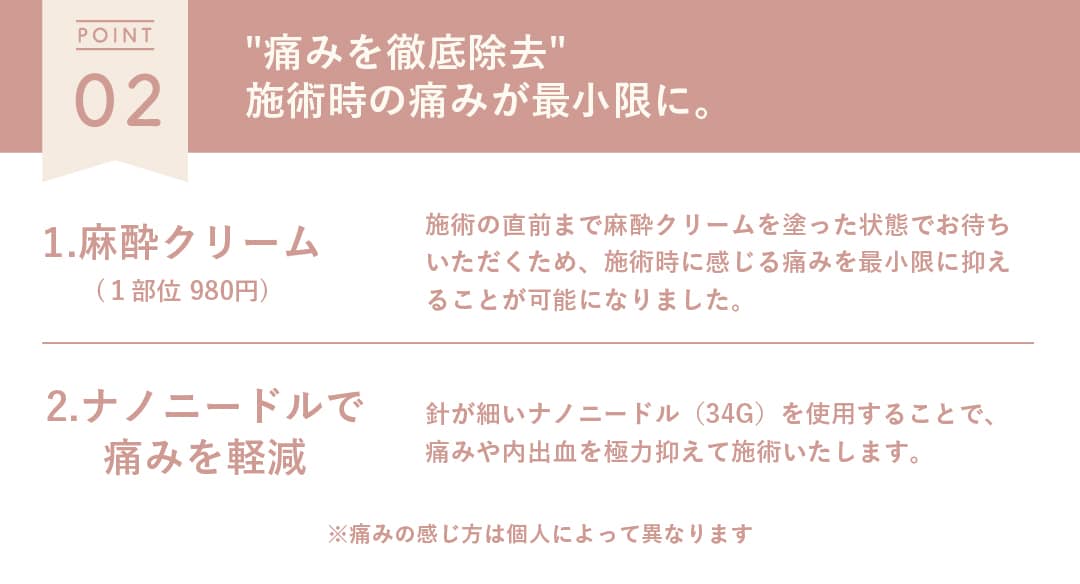 施術時の痛みを徹底除去⚡️