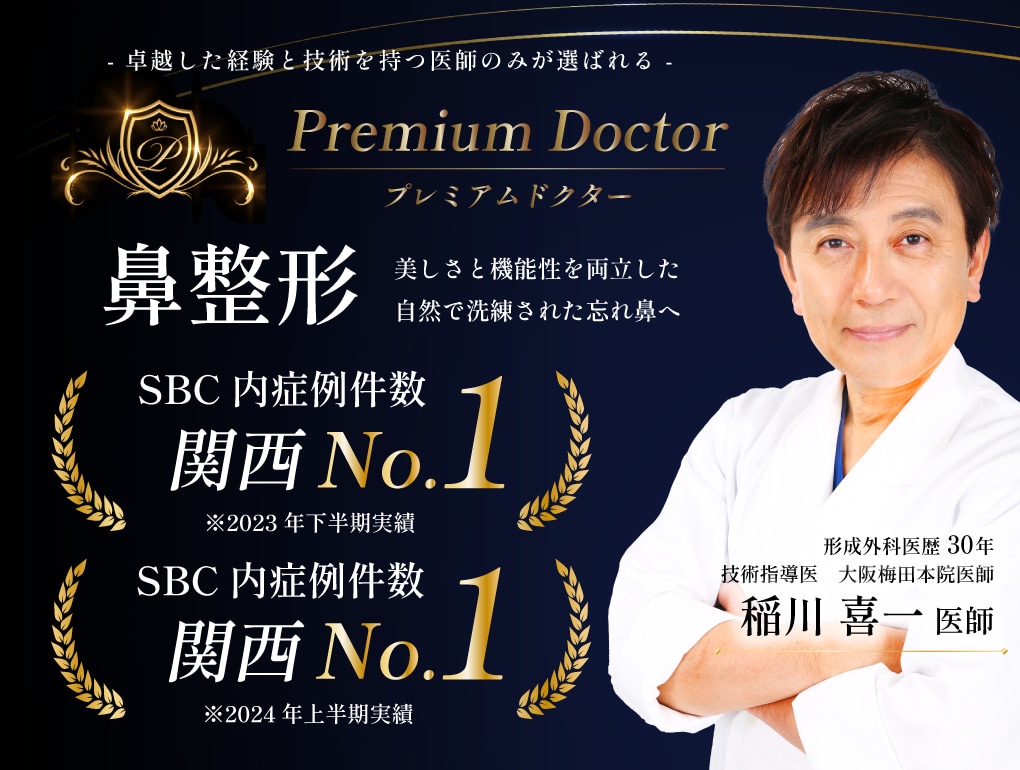 【大阪・鼻整形】形成外科医歴30年・SBC技術指導医の稲川喜一医師