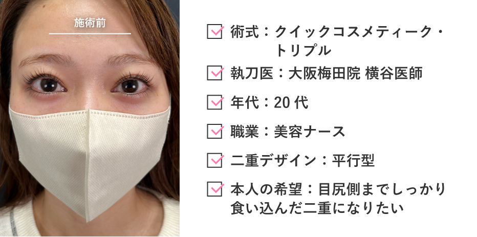 今回埋没を受けるスタッフの術前情報