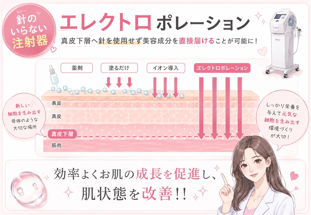 Step2: 入れる（エレクトロポレーション）栄養吸収率MAXの「ゴールデンタイム」に、美容成分を深部までチャージ