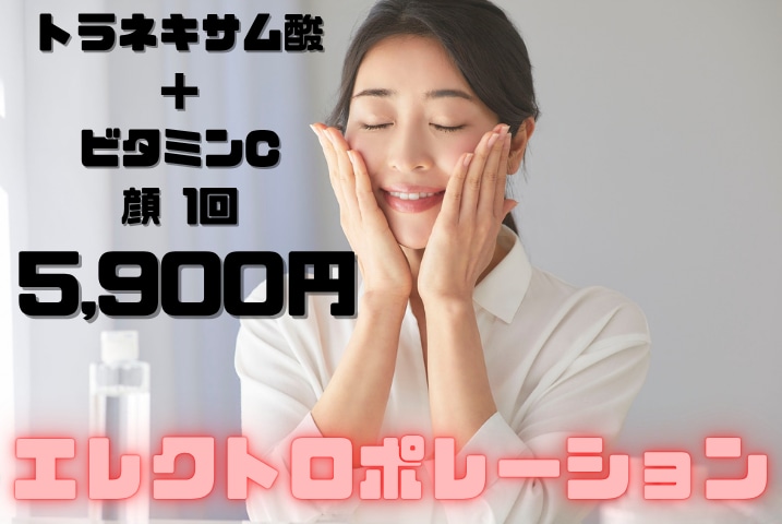 エレクトロポレーション トラネキサム酸+ビタミンC 顔 1回:5,900円(税込)