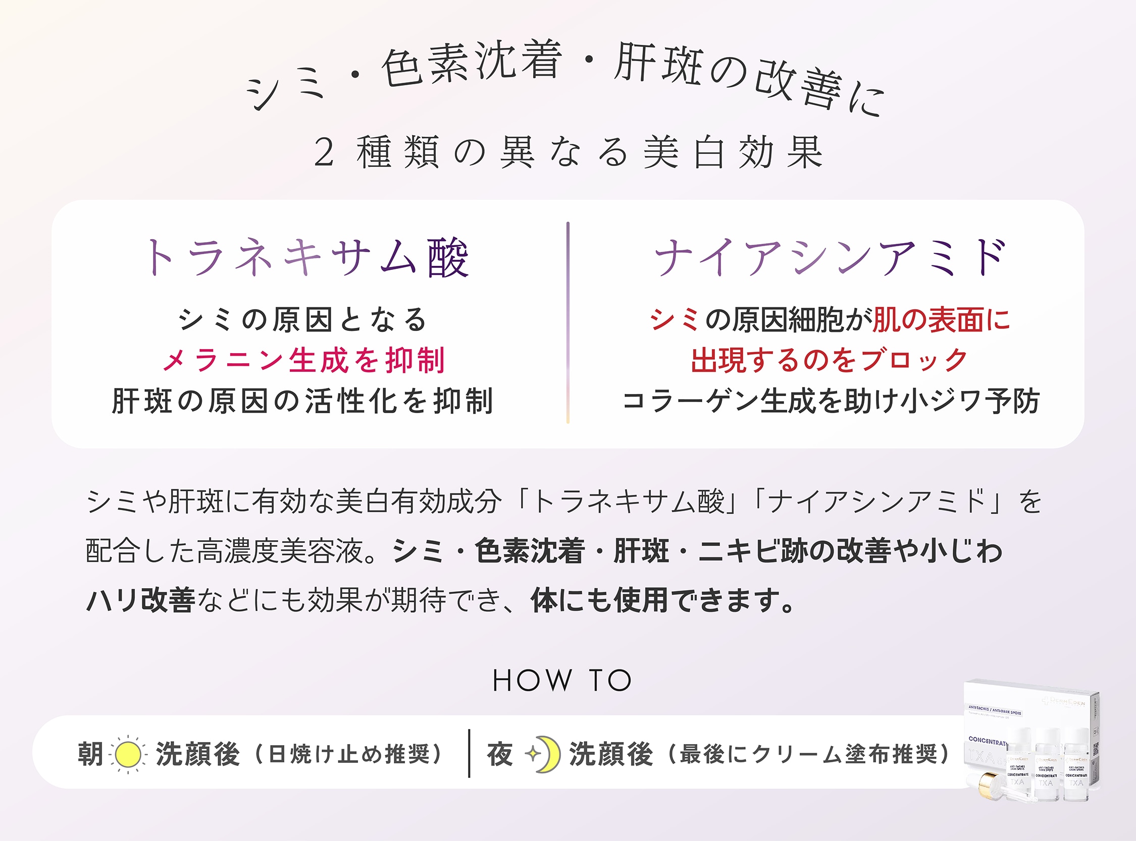 シミ・色素沈着・肝斑の改善に!