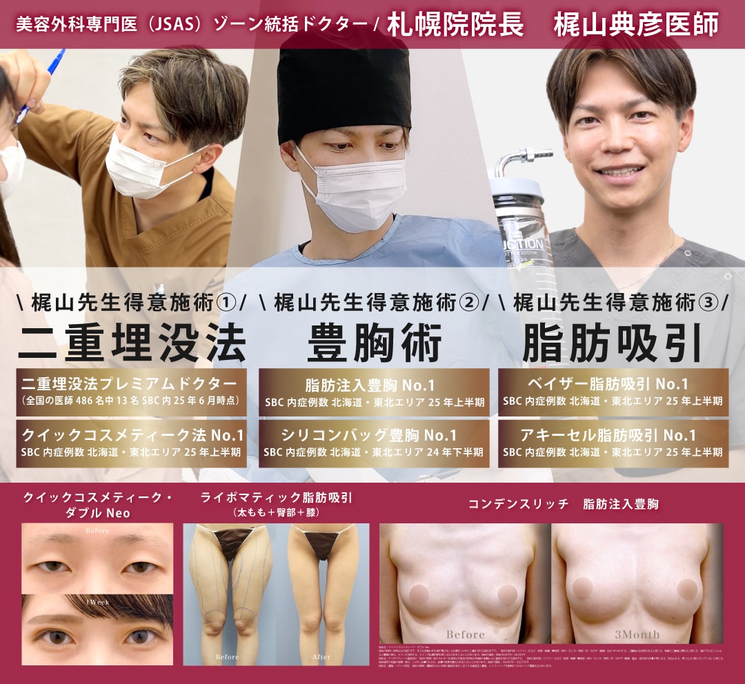 二重・脂肪吸引・豊胸お任せください