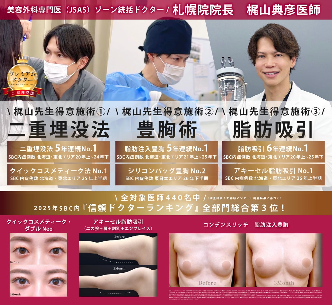 二重・脂肪吸引・豊胸お任せください