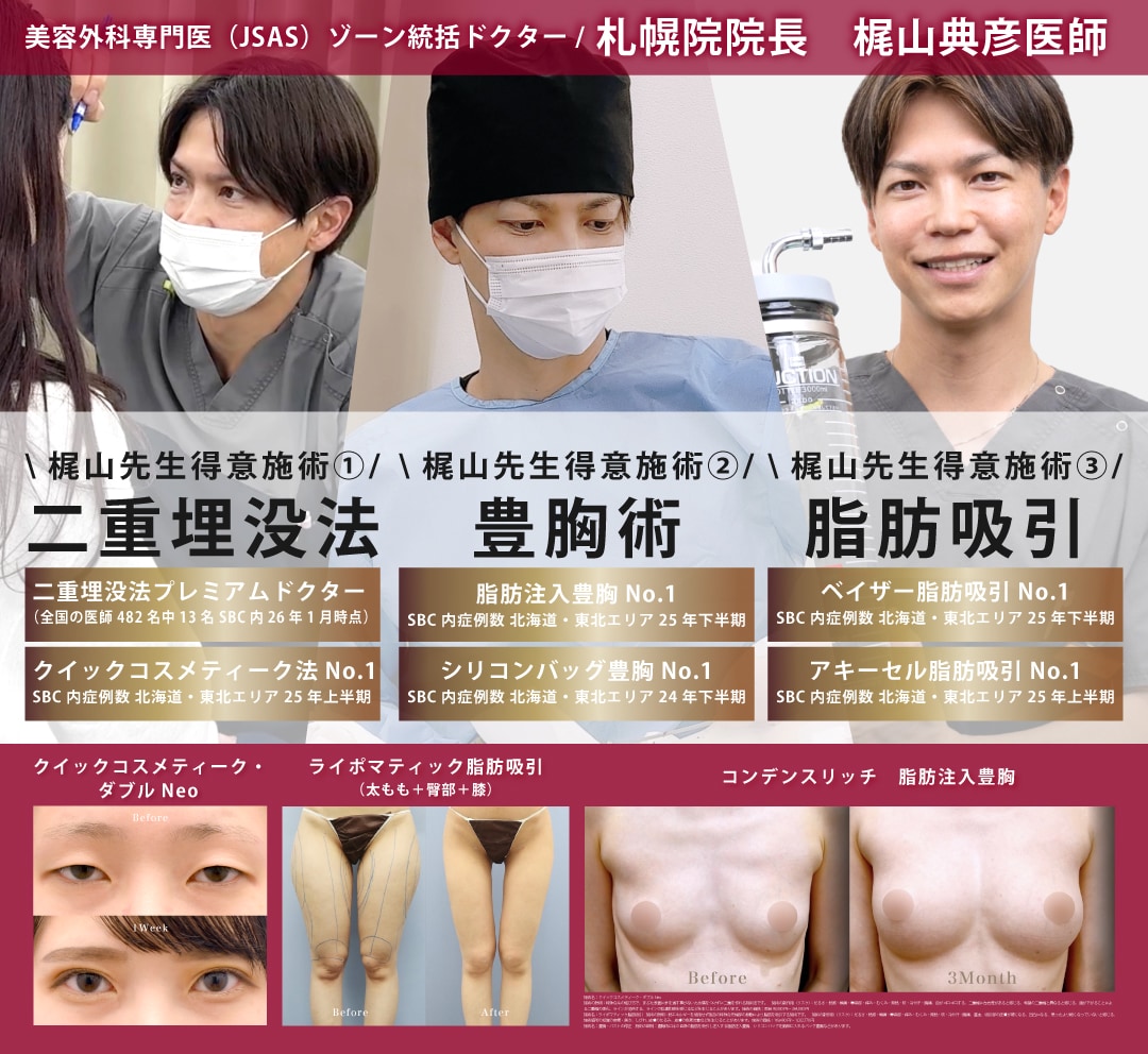 二重・脂肪吸引・豊胸お任せください