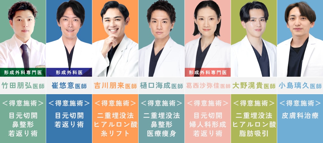 ヒアルロン酸・ボトックス・美肌治療・糸リフト・二重埋没・若返り術・クマ取りなど