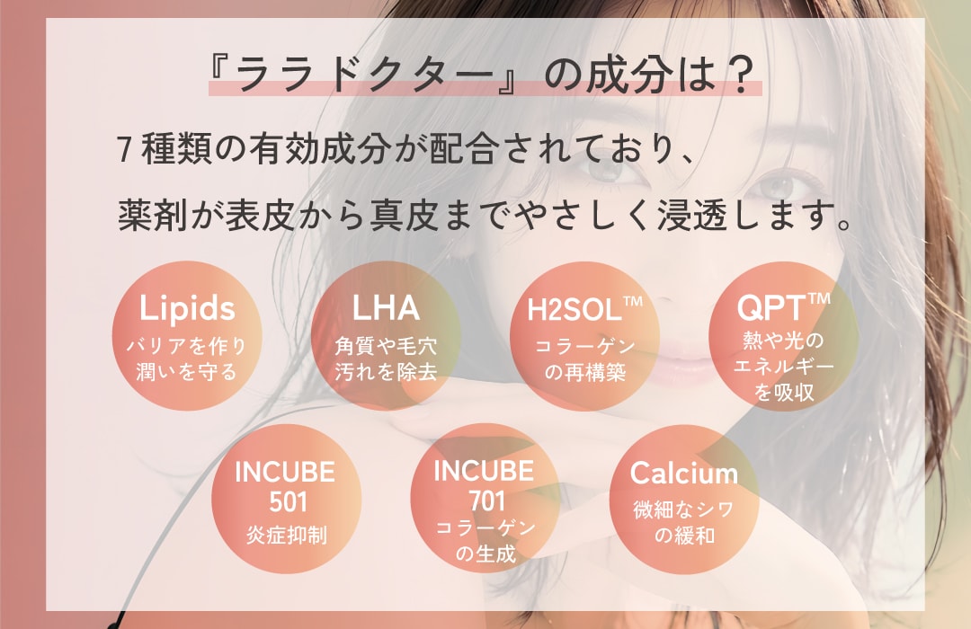 ララドクターは7種の有効成分を配合！