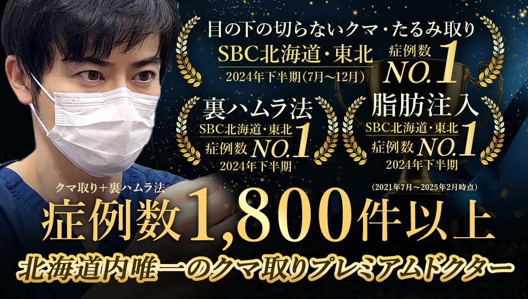 圧倒的な症例件数・クマ取りプレミアムドクター