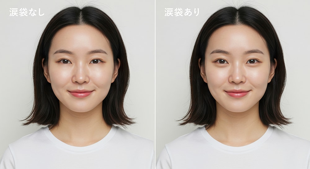 涙袋による印象の変化