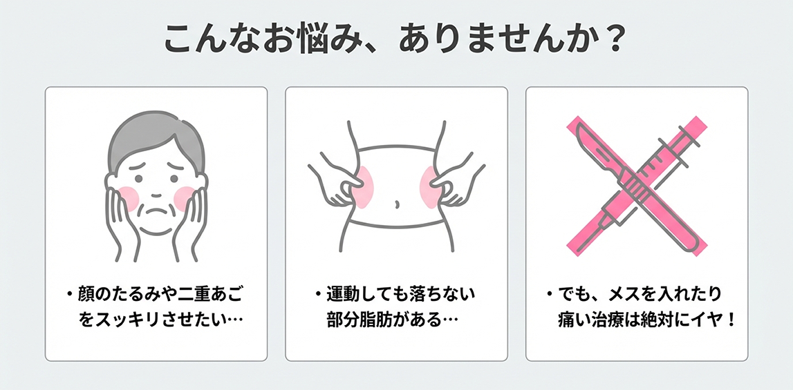 ダイエットでも落ちない「部位別のしぶとい脂肪」に