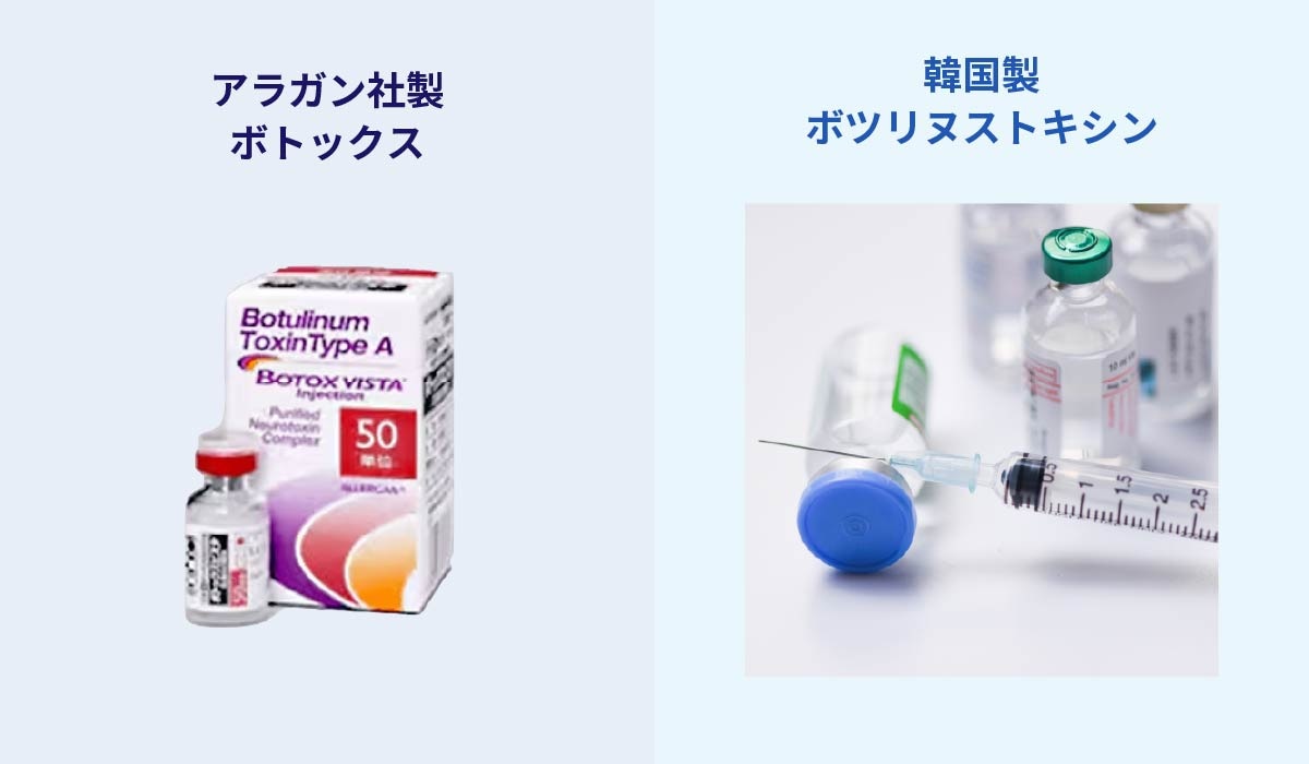 ボトックス薬剤の比較イメージ