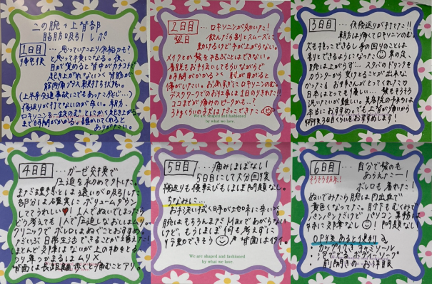 ～術後の経過手書きレポ～（二の腕の脂肪吸引でも一緒かと思います）