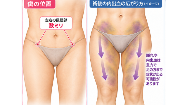 どて脂肪吸引の傷跡・痛み・腫れ・内出血は？