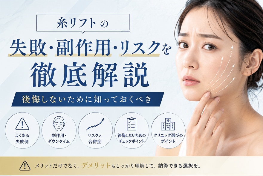 【2026最新版】糸リフトの失敗・副作用・リスクを徹底解説|後悔しないために知っておくべき