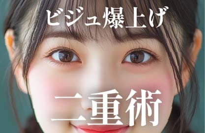 【究極の二重術】傷跡＆瞼の表面の糸玉なし！施術直後からメイクOK！
