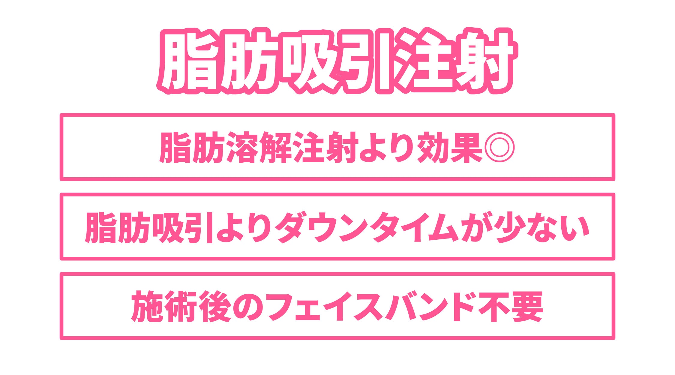【脂肪吸引注射】<br />
脂肪溶解注射より確実に、脂肪吸引よりダウンタイムを少なく！