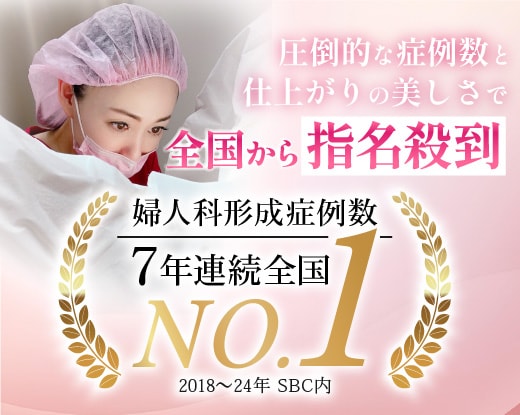 大阪で婦人科形成受けるなら、婦人科形成7年連続全国NO.1*の兼井院長にお任せください！（*SBC内2018~2024年）