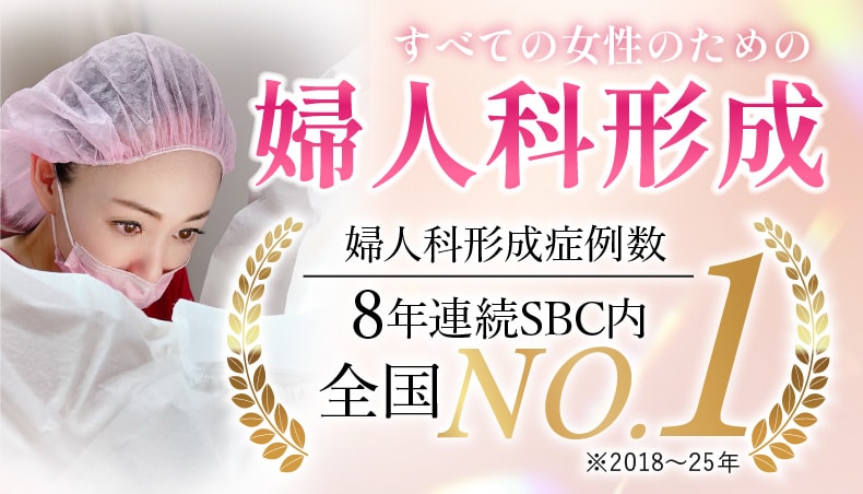 婦人科形成症例数 8年連続SBC内全国NO.1（2018~25年）