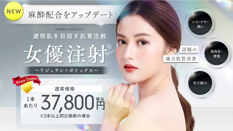 しわと肌質を同時に改善する「女優注射」