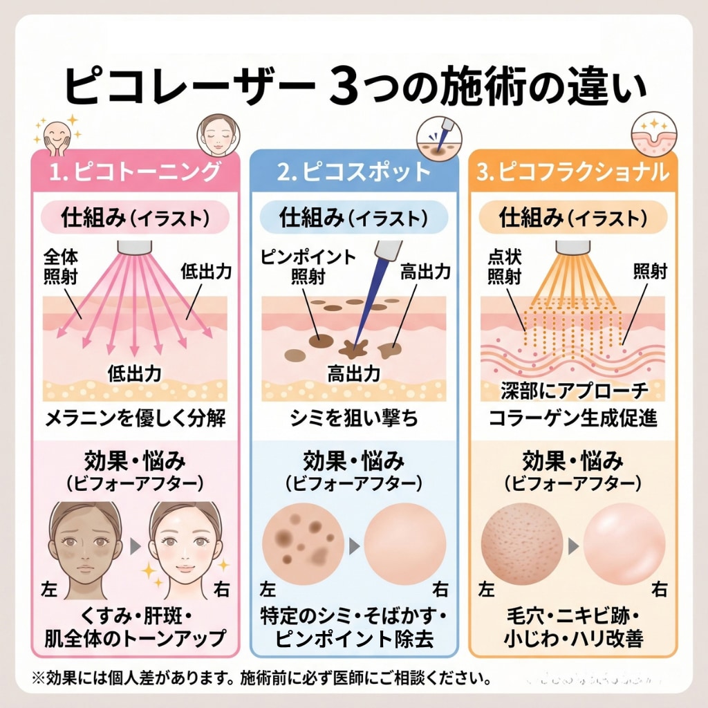 ピコスポット・ピコフラクショナルとの違い