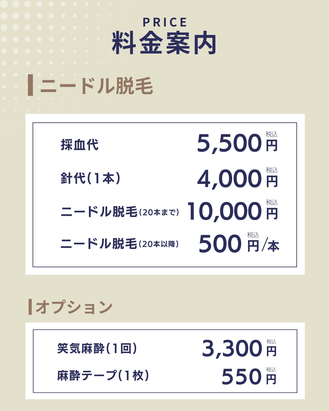 ニードル脱毛の価格
