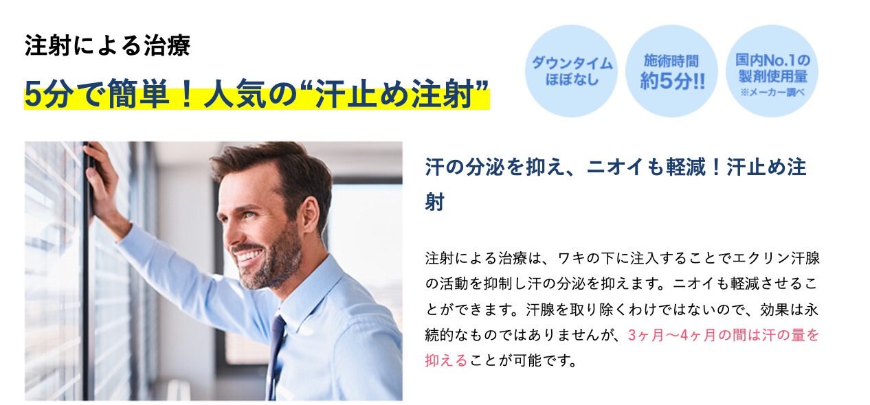 汗止め注射＿脇ボトックス