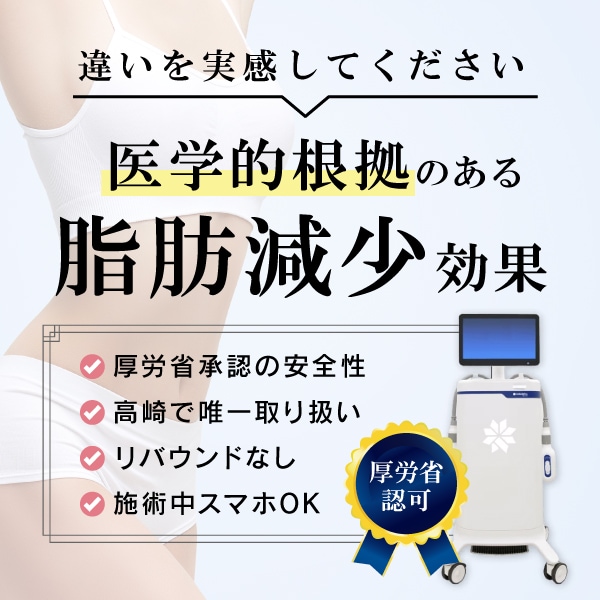 【日本で唯一厚労省承認】医学的根拠のある「脂肪減少効果」機器