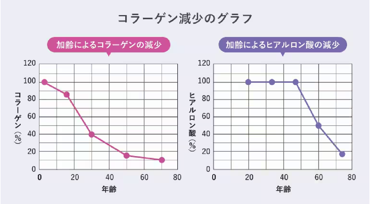 年齢とともに失われるコラーゲン