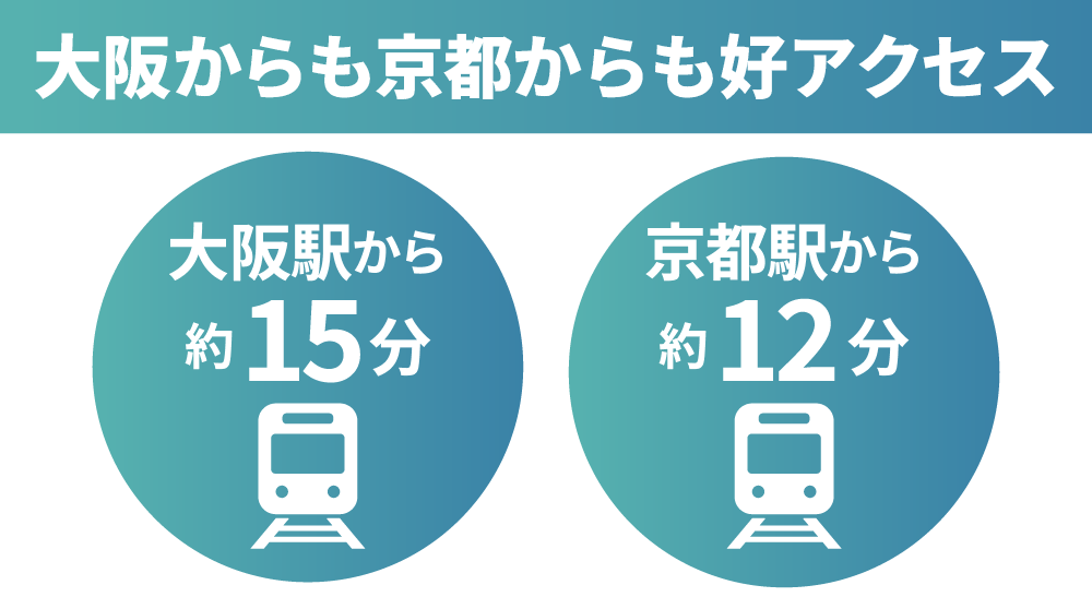 JR高槻駅からすぐ！大阪や京都からも通いやすい