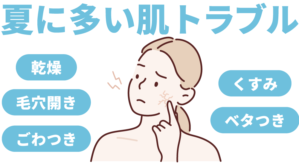 夏に増える5大お肌のお悩み