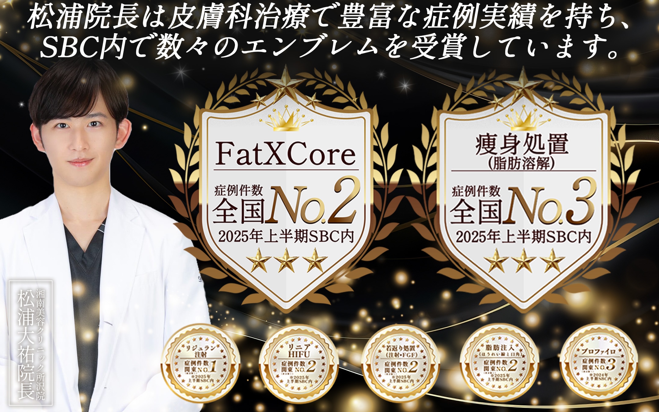 2025年上半期SBC内全国2位🥈の症例数を誇る松浦院長。<br />
豊富な経験と親身な対応で、多くの方に選ばれています。