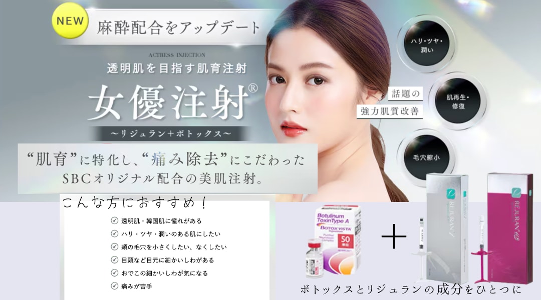 女優のような陶器肌を目指すなら『女優注射』