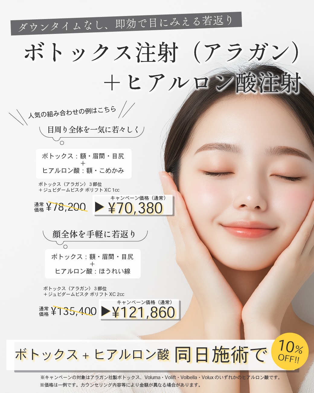 ダウンタイムなし、即効で目にみえる若返り