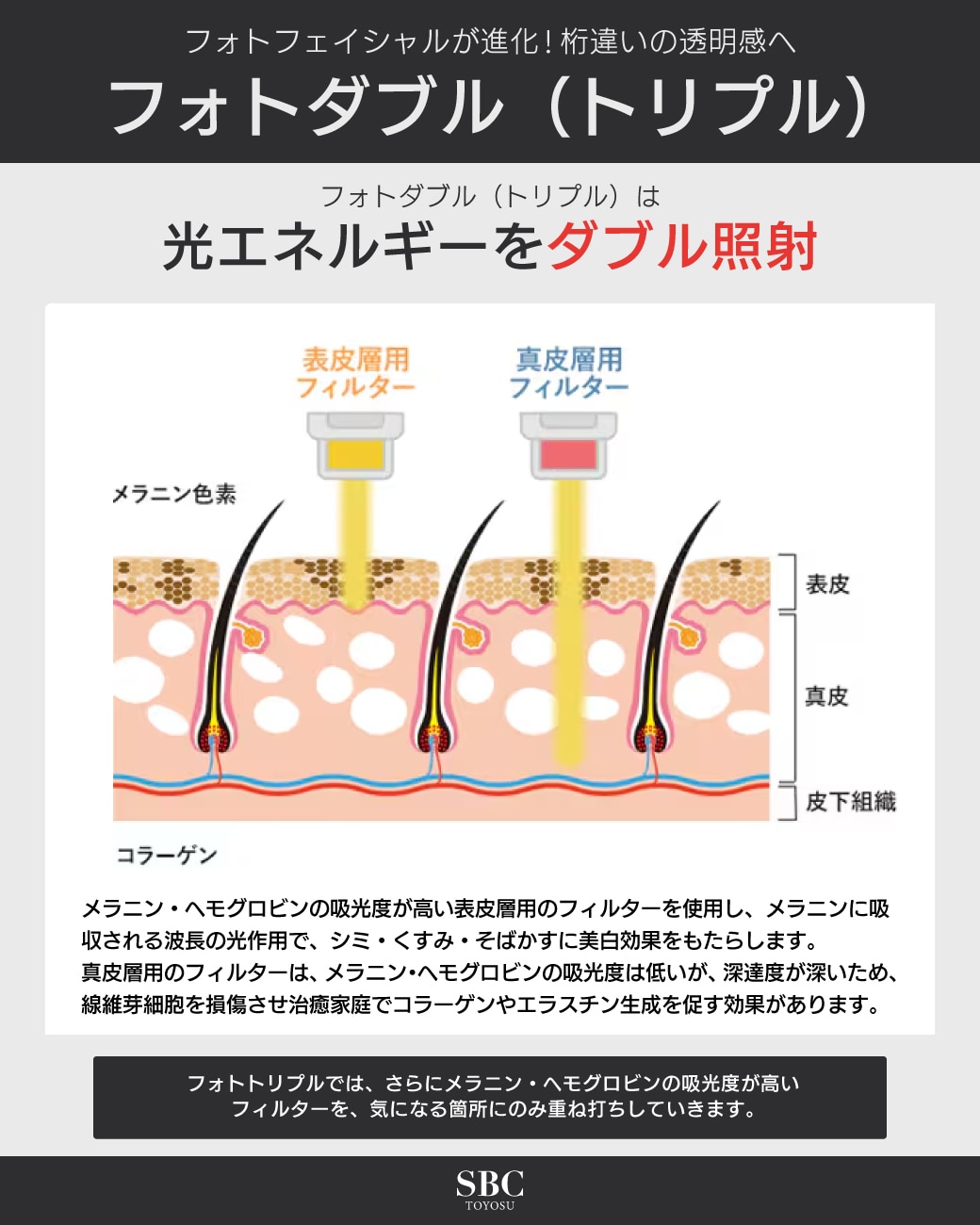 光エネルギーをダブル照射