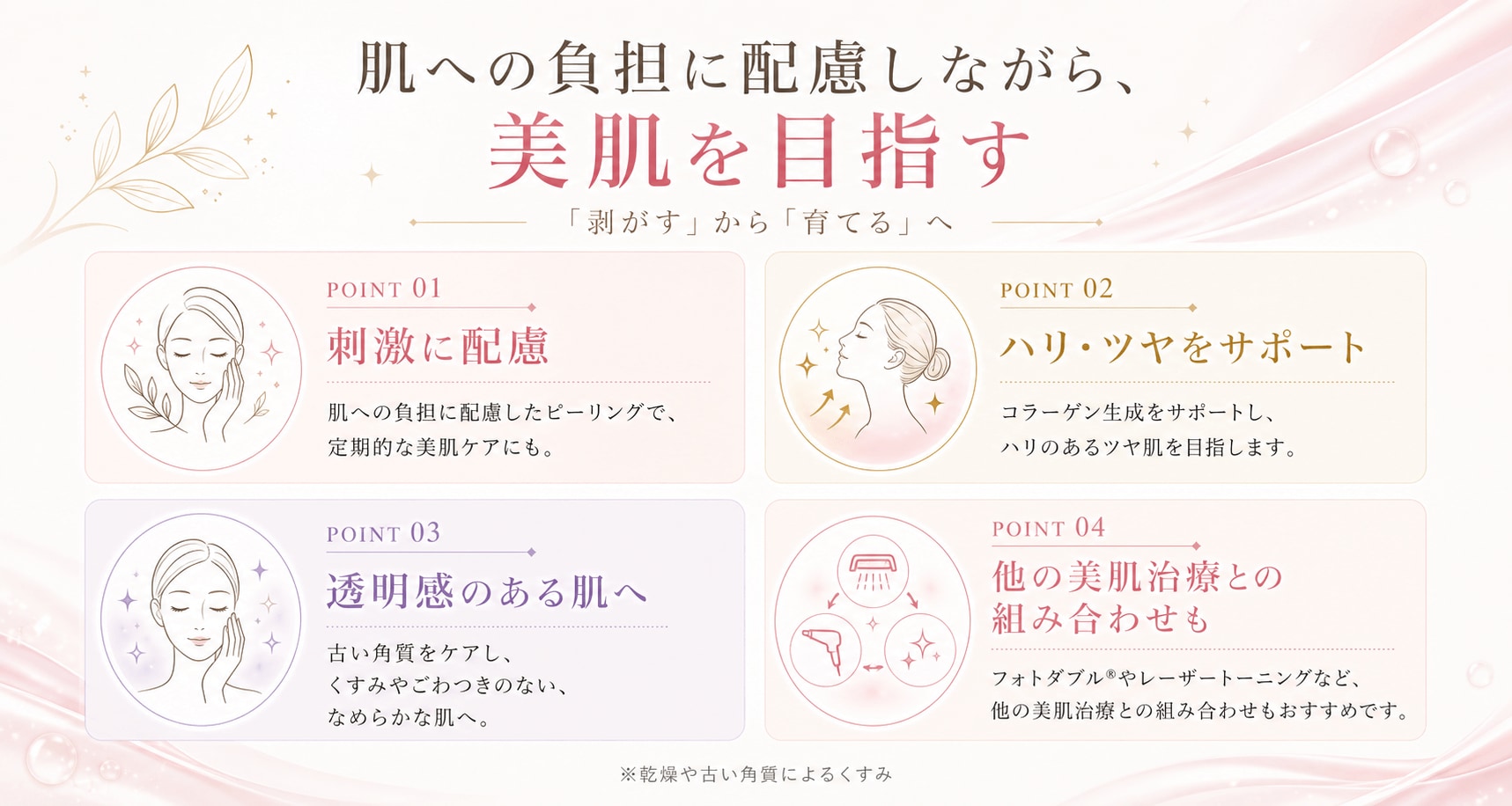 肌への負担に配慮しながら、美肌を目指す