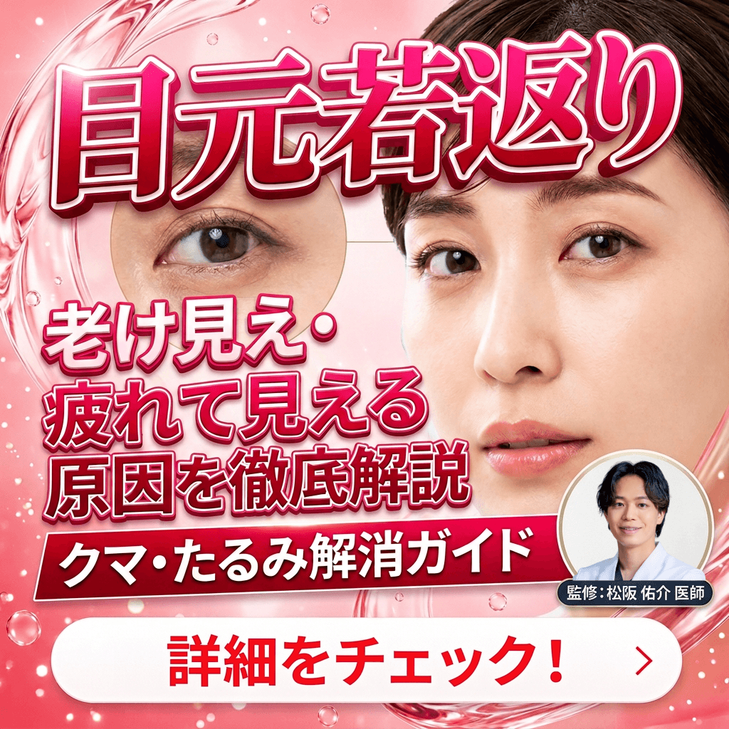 【目元若返り】老け見え・疲れて見える原因を徹底解説！クマ・たるみ解消ガイド
