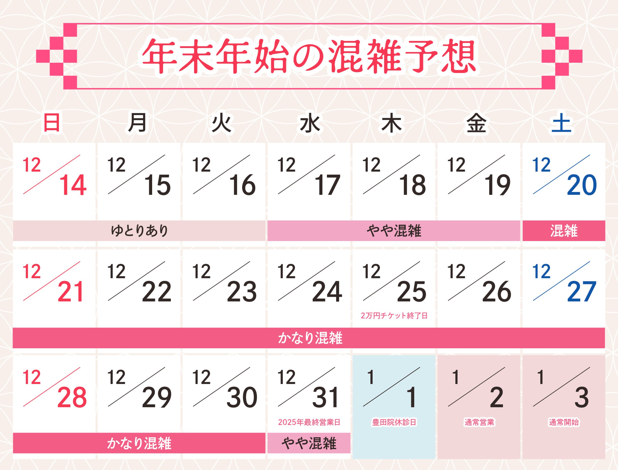 すでに予約でいっぱいの日も