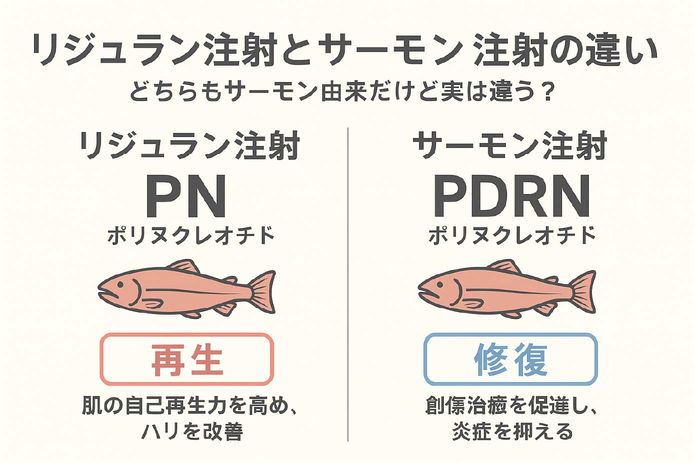 「サーモン注射」「リジュラン注射」の違いは?