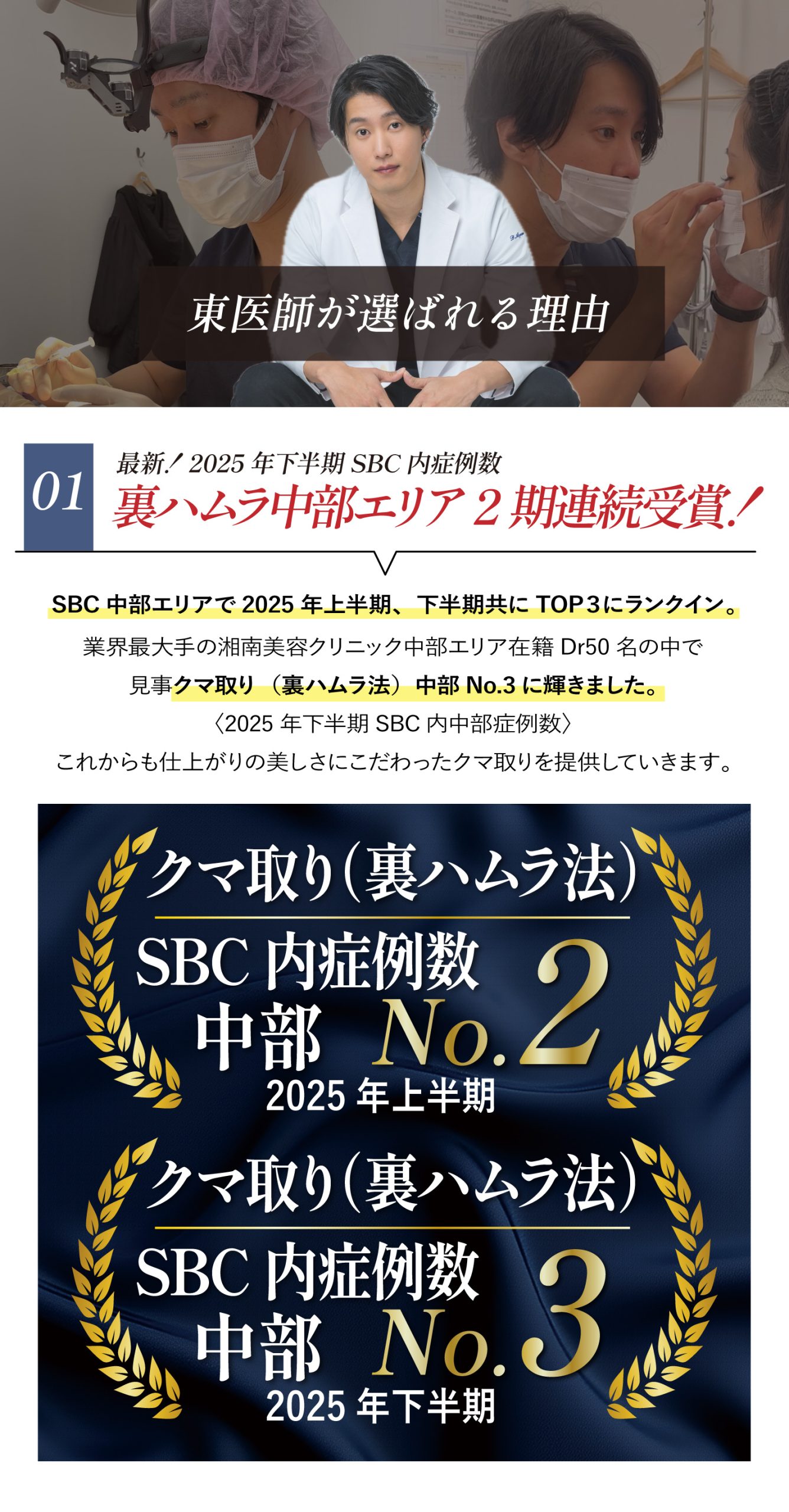 選ばれる理由①施術人数が多い