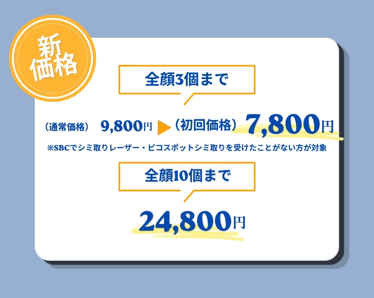始めやすい！シミ取り初回価格
