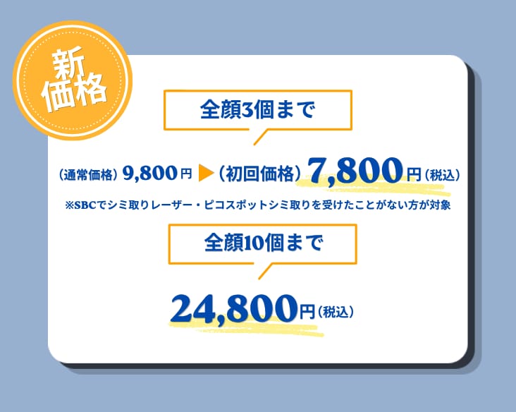 始めやすい！シミ取り初回価格