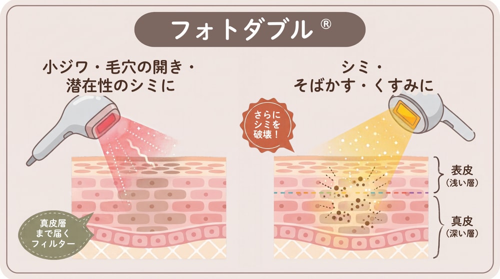 フォトダブル®（表皮＋真皮のW照射）